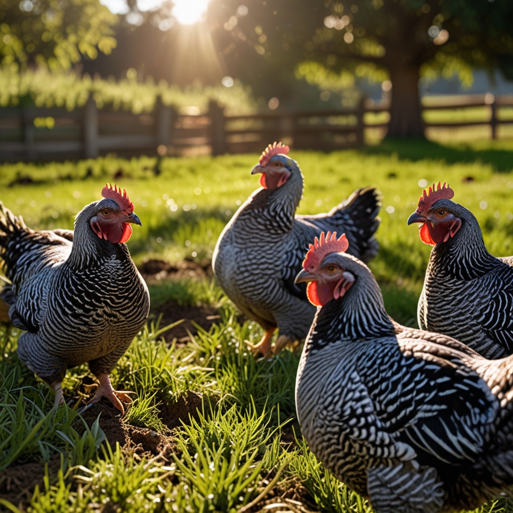 Leonardo_Lightning_XL_a_flock_of_happy_barred_rock_chickens_la_1